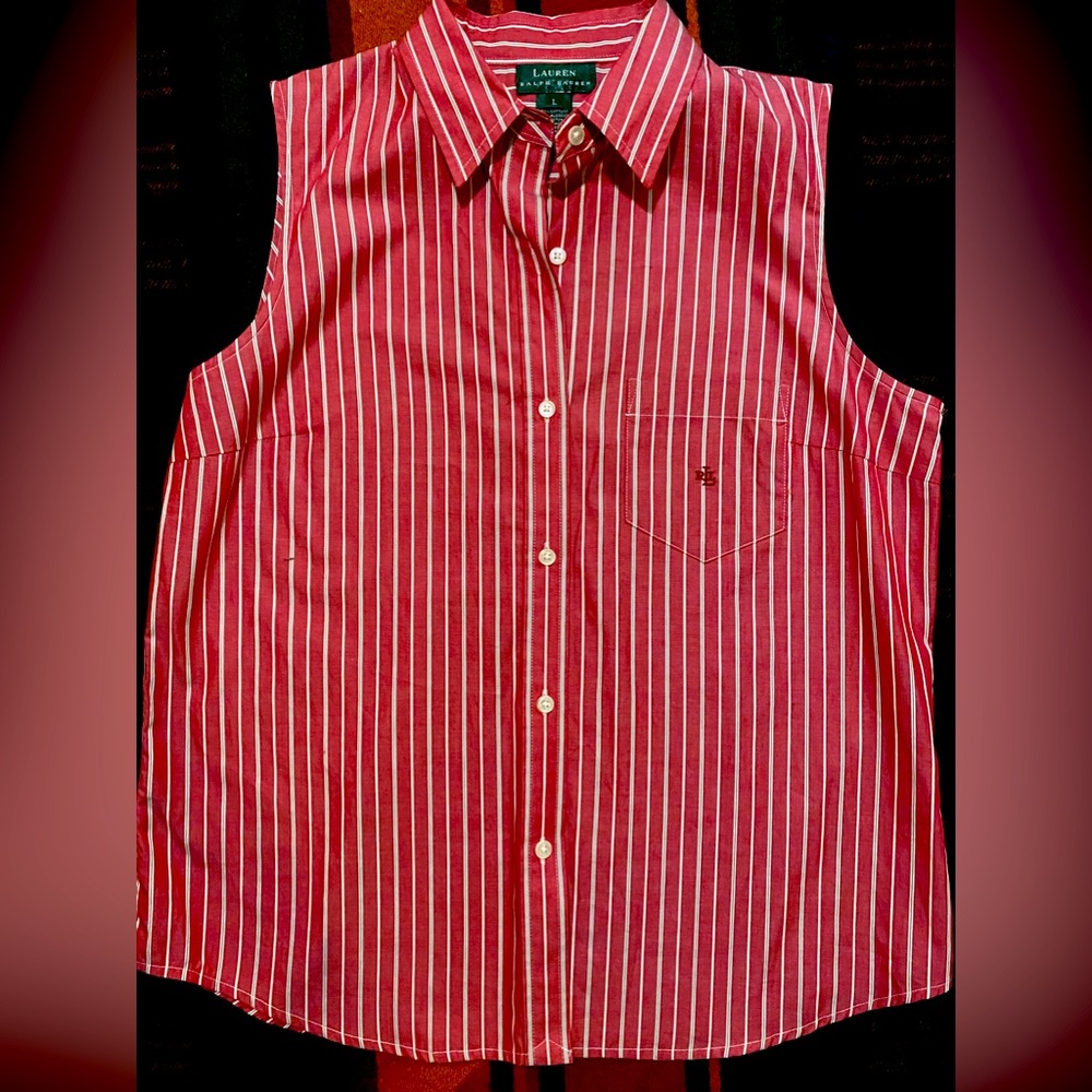 Ralph Lauren  Red Tank with calor/blouse size L